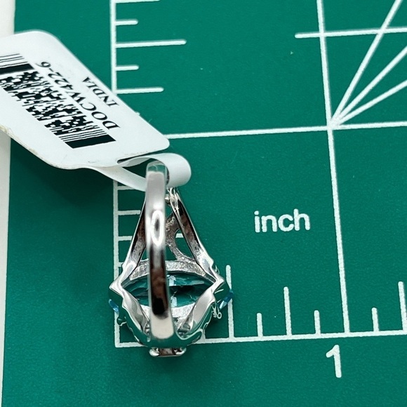 Sky Blue Topaz size 6 Marquise Sterling Silver Solitaire Ring - Picture 9 of 10